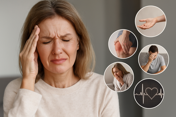 A person looking fatigued and holding their head, illustrating the symptoms of low electrolytes.