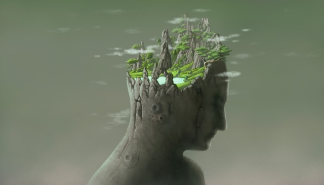 Una visualización de las vías neuronales en el cerebro, con electrolitos que fluyen a lo largo de ellas como chispas de energía.