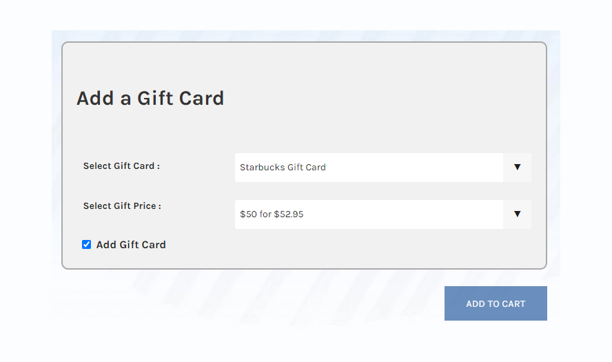 Add a gift card