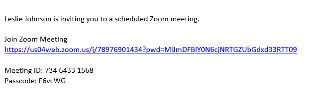 This is the information about your meeting.