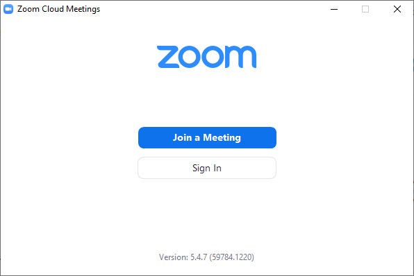 This is the Zoom opening screen.