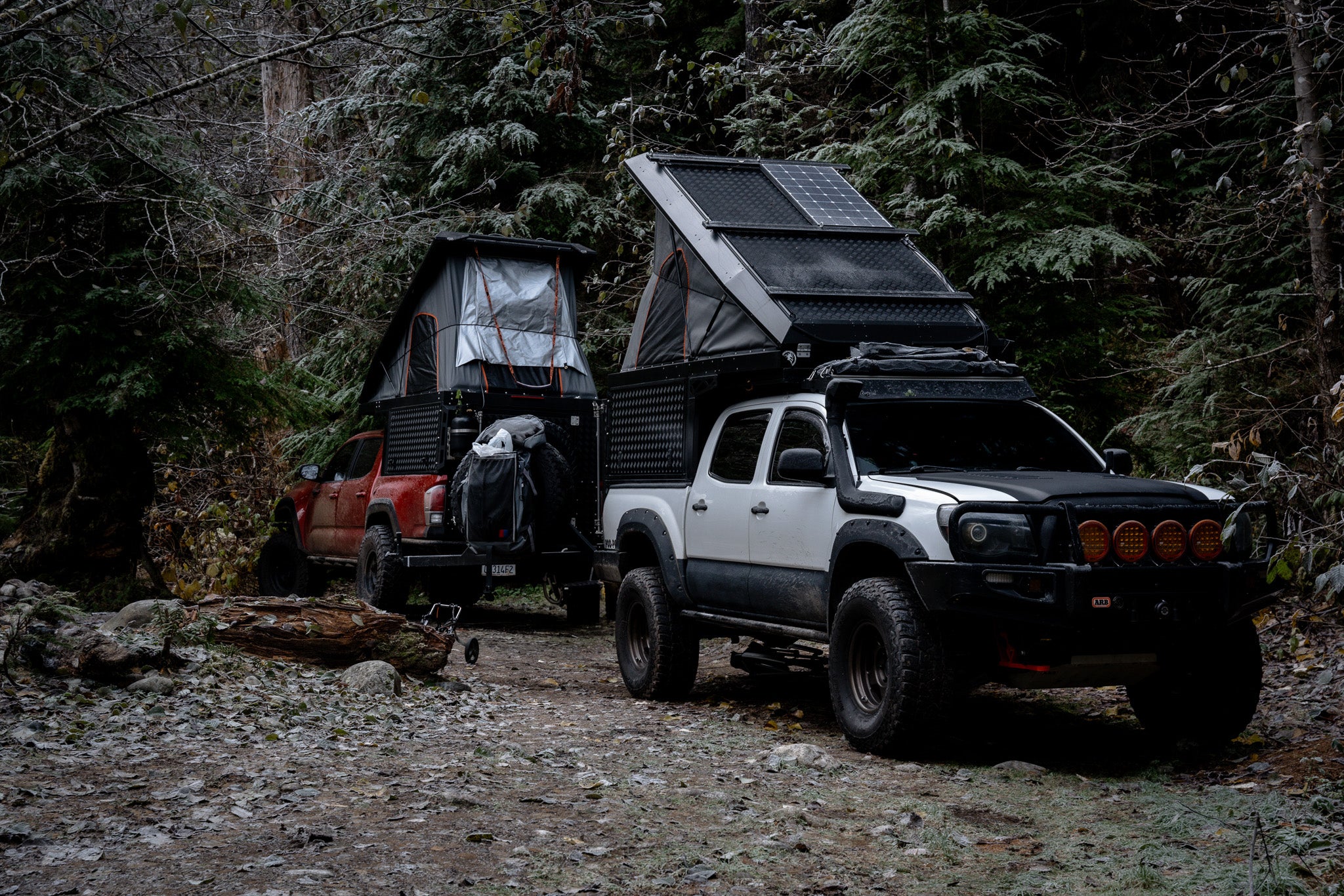 Camp beside the river on the first Tiny Rig trip
