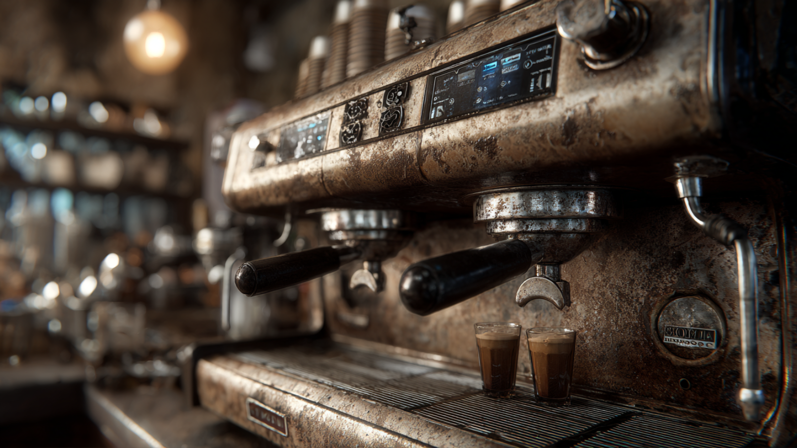 dirty espresso machine