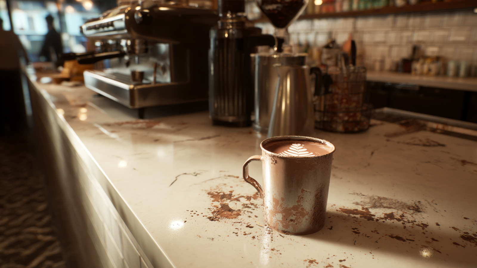 dirty espresso machine