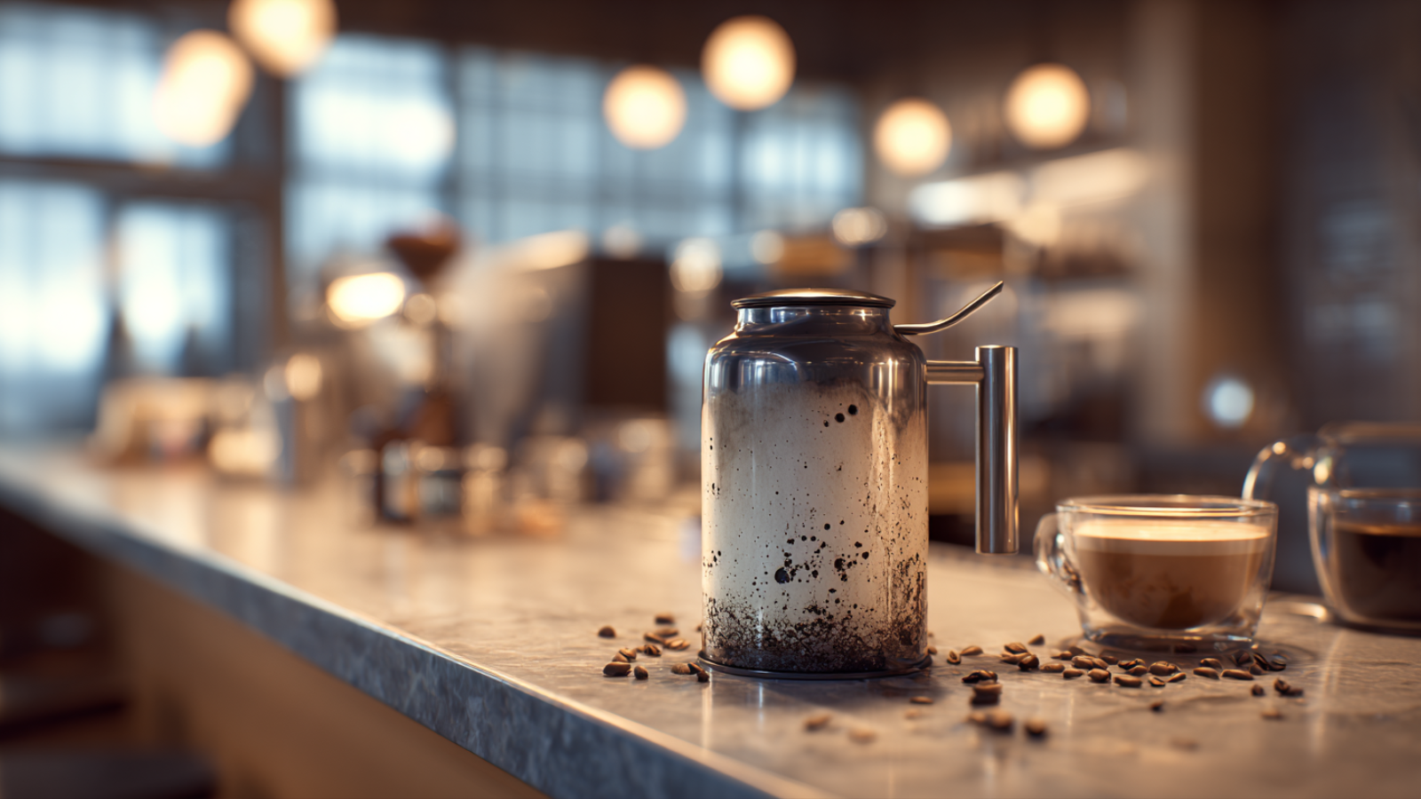 dirty espresso machine