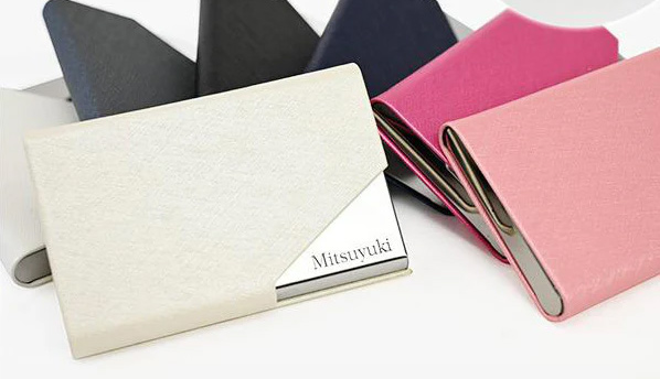 ステンレス&レザー名刺入れ