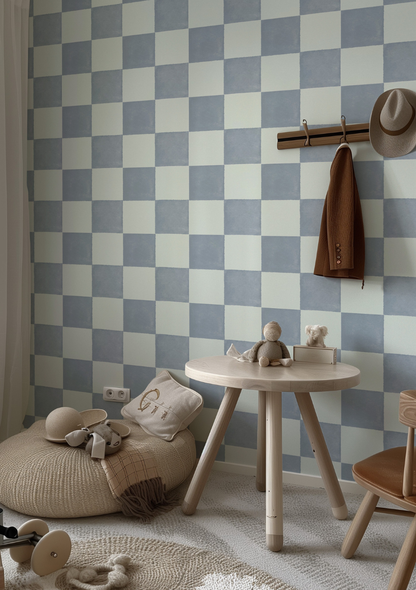 Kinderkamer behang wavy stripes | beige