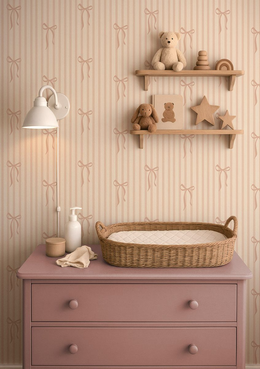 Behang Striped Bows