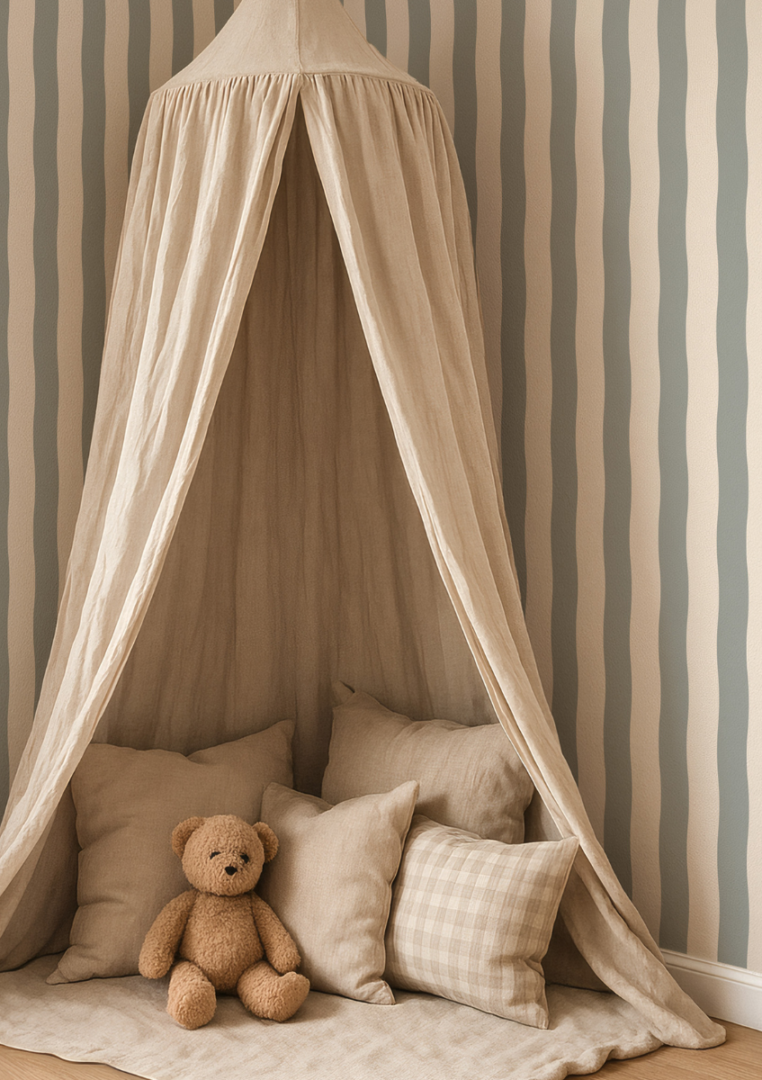 Wavy stripes behang - vintage green